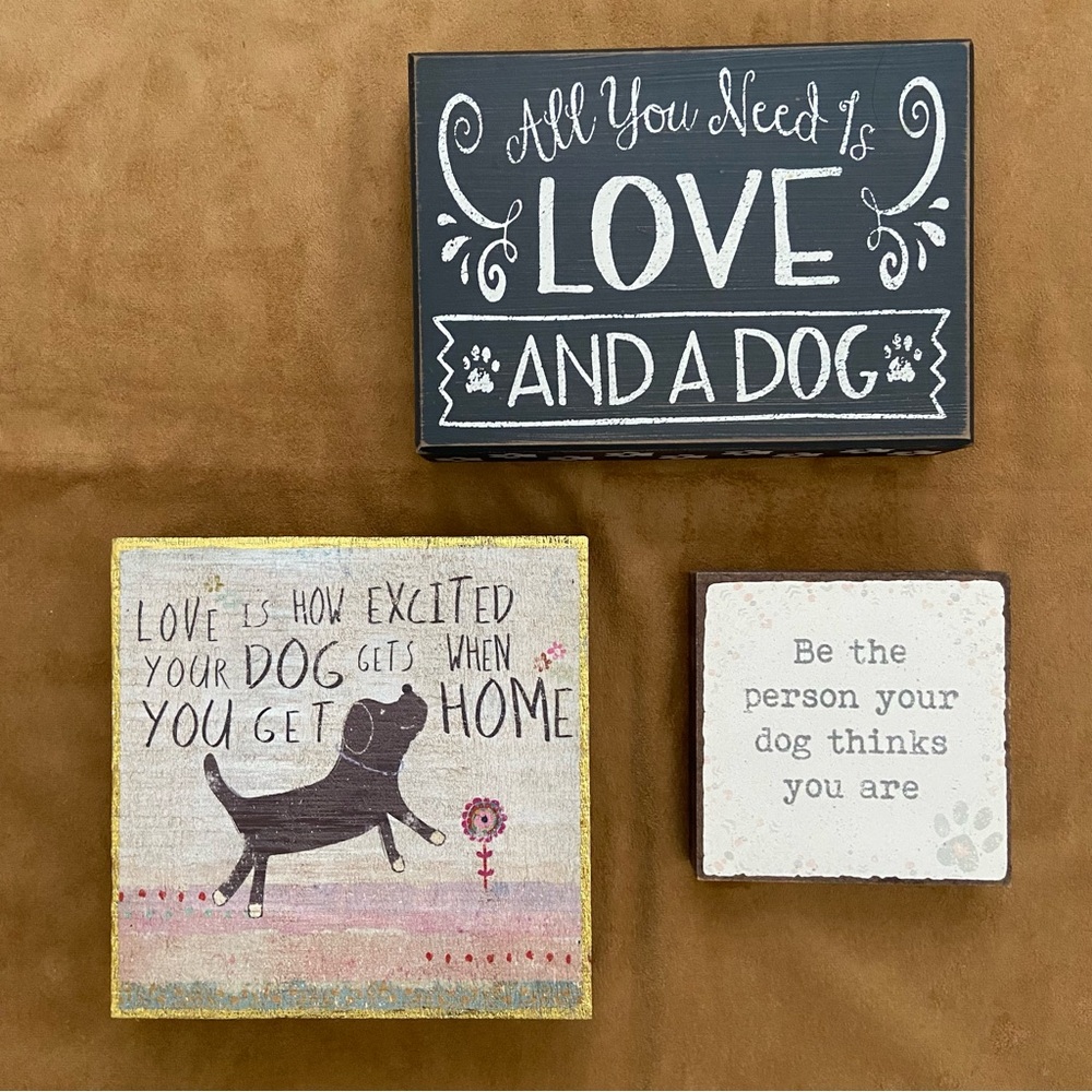 Charming Dog-Themed Wall Decor Set - Black, White, Brown (Set of 3)